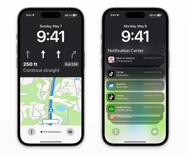 下城苹果维修服务分享iOS17锁屏地图导航半屏显示长什么样 